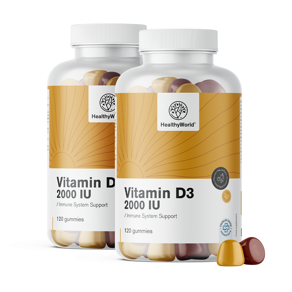 Vitamin D3 2000 I.E. in Form von Gummis.