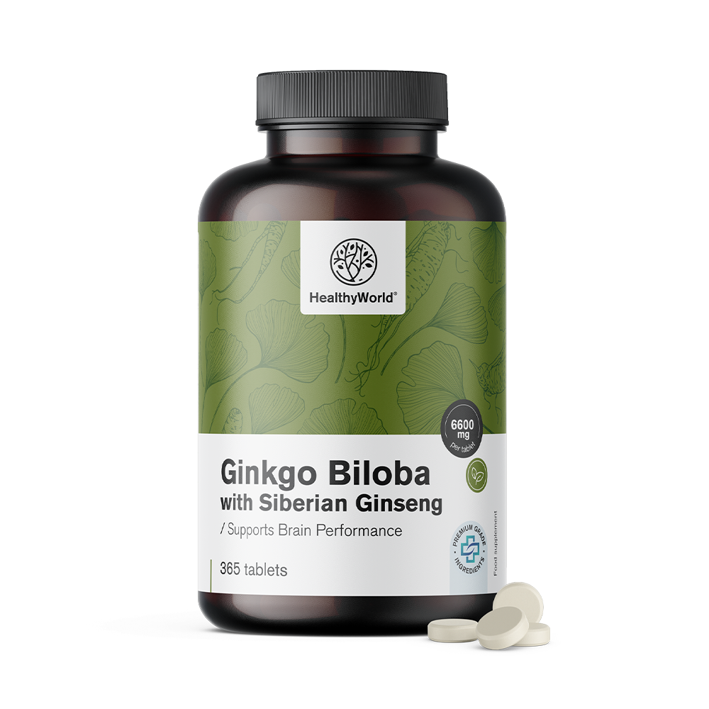 Ginko biloba mit sibirischem Ginseng in Tabletten