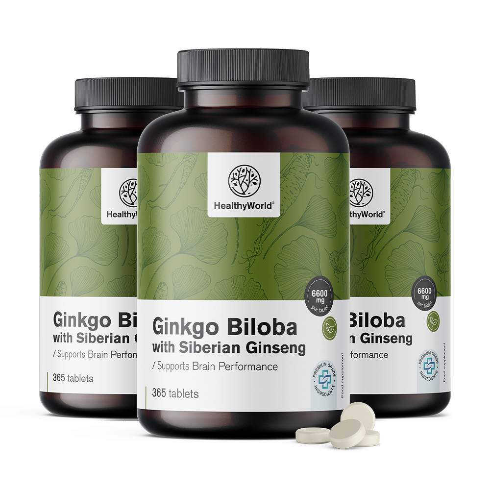 Ginko biloba mit sibirischem Ginseng in Tabletten