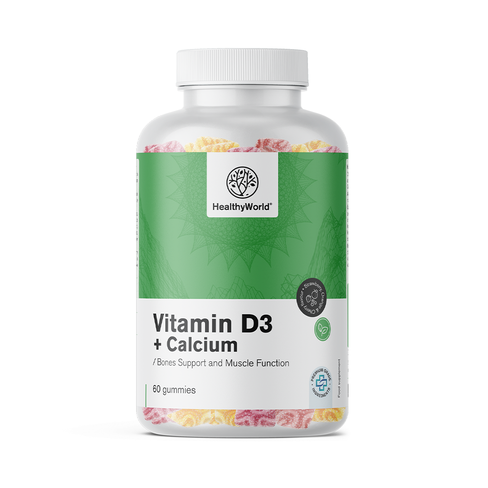 Vitamin D3 + Calcium in gummy candies.