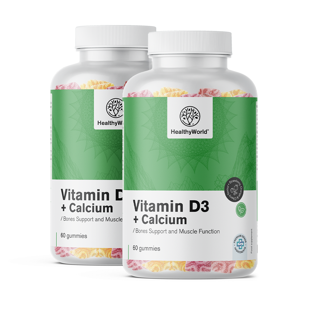 Vitamin D3 + Calcium in gummy candies.