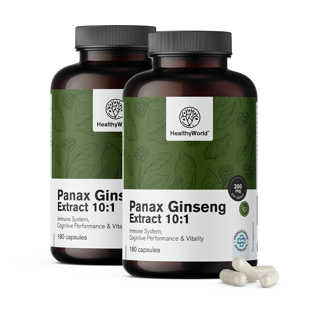 Panax Ginseng 300 mg - Ginseng Extrakt 10:1 in Kapseln